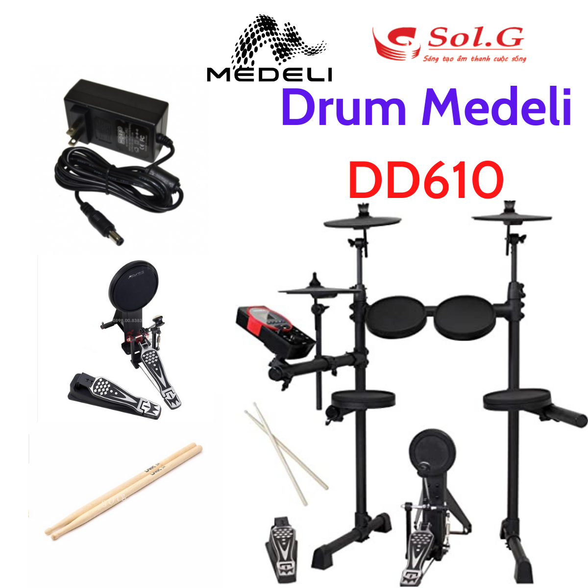Trống điện tử medeli dd610 chính hãng - phân phối solg hà nội