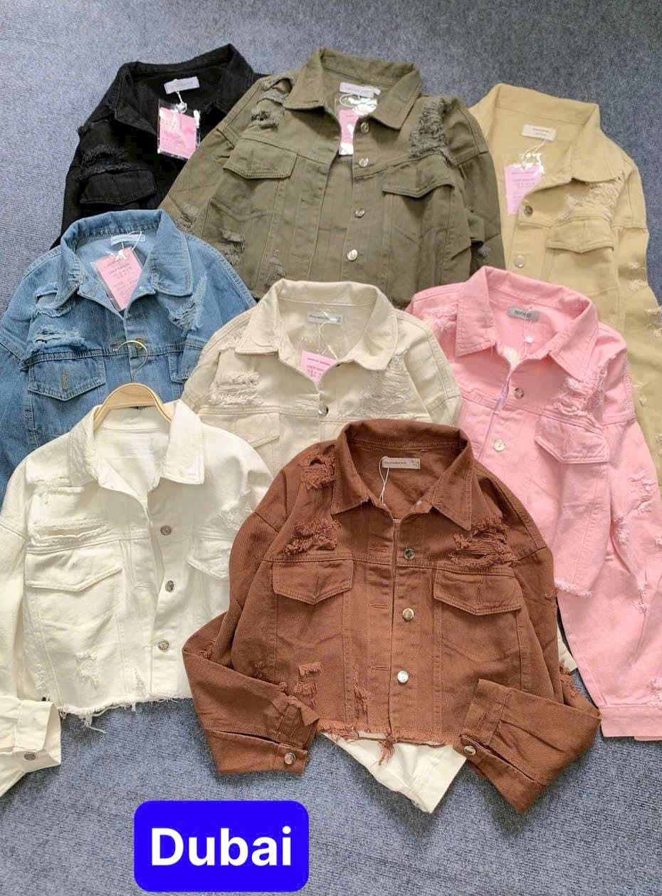 ÁO KHOÁC JEANS NỮ CROPTOP - ÁO KHOÁC DENIM CROPTOP MÀU BỤI HACK DÁNG SANG CHẢNH CHO MỌI CÔ GÁI - DUBAI FASHION