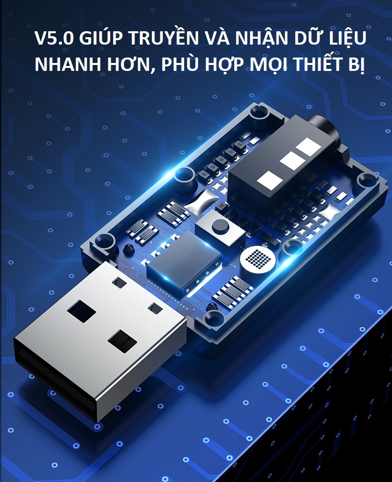 [Freeship + quà 19k] Usb bluetooth 5.0 thu phát âm thanh cho tivi, máy tính, loa bluetooth, ô tô, tai nghe bluetooth. Kết nối bluetooth 5.0. Âm thanh đa chức năng. (Tặng kèm dây AUX 3.5 19k)