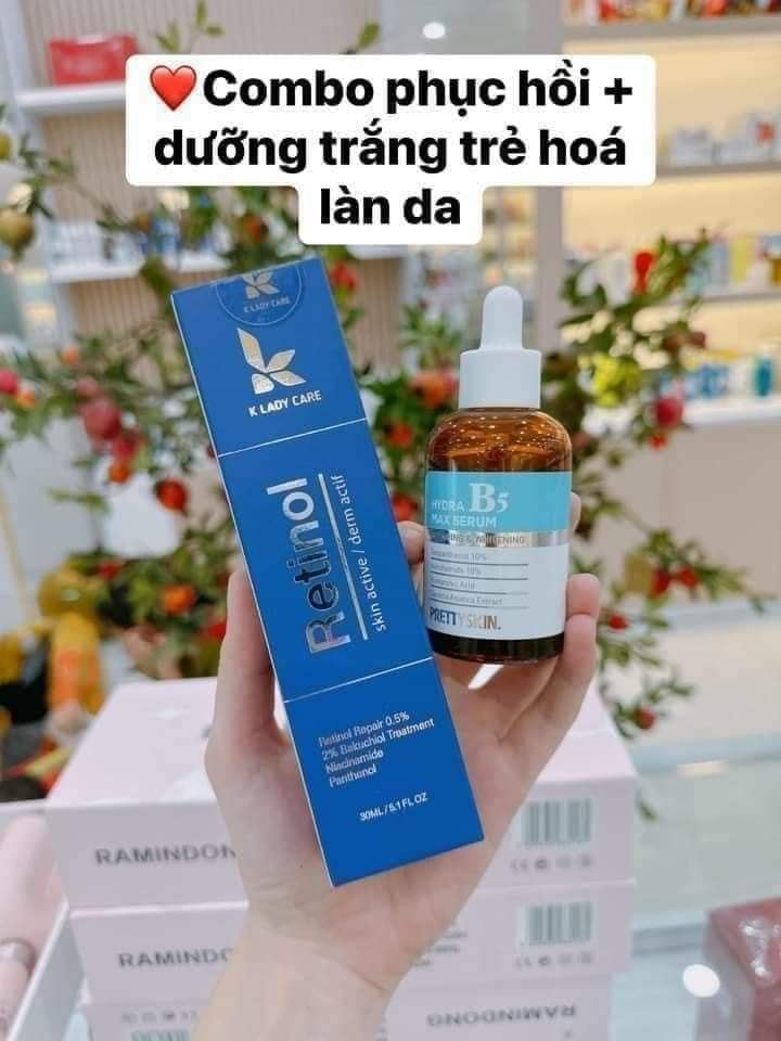 Combo phục hồi Serum B5 pretty Skin 50 ml và Retinol  K Lady Care