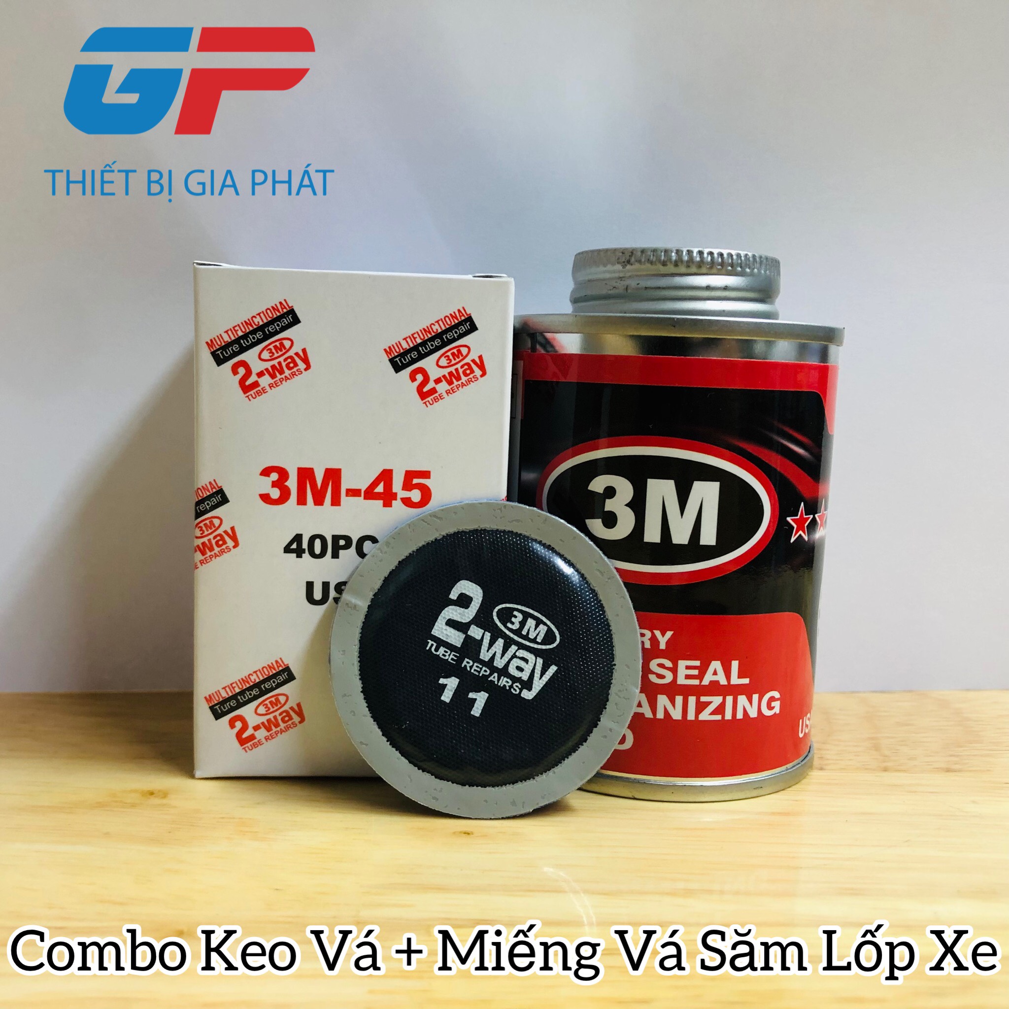 Combo Keo Vá Và Miếng Vá Săm Lốp Xe Máy, Ô Tô 3.M ( 125ml- Kích Thước 45mm ) - Bộ Miếng Vá Xe Máy Và Keo Vá Chuyên Dụng Cho Cửa Hàng Sửa Chữa Xe Máy Chuyên Nghiệp