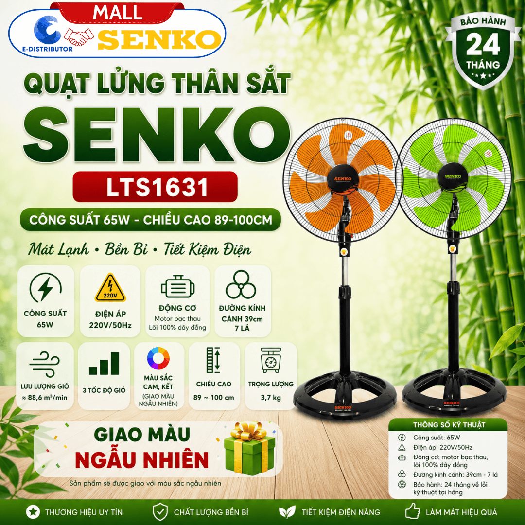 [HỎA TỐC] Senko Quạt lửng thân sắt LTS1631 - Công suất 65W - Mã mới thay thế LTS1636