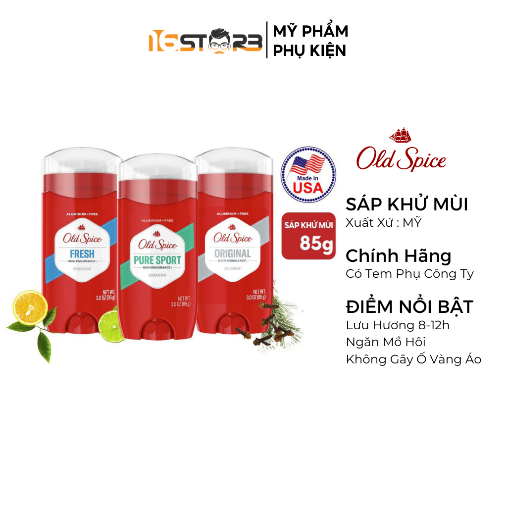 Sáp Khử Mùi Old Spice Pure Sport, Fresh, Original 85g - Nhập Khẩu Mỹ