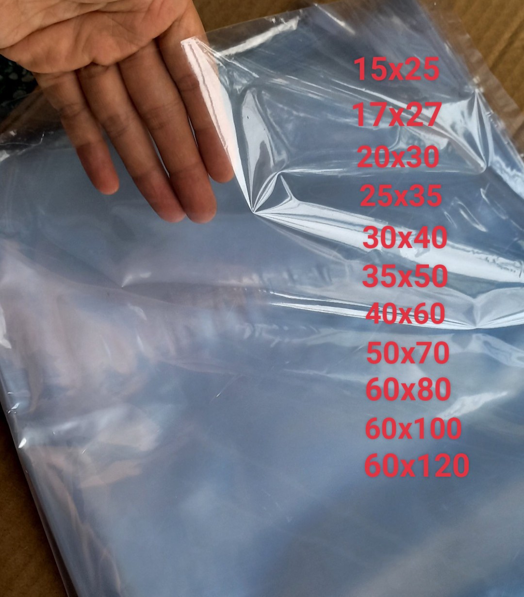 Túi Nilong Khổ Nhỏ Lớn /Túi PP kiếng bóng trong suốt MỎNG 2 ZEM/DÀY 5ZEM từ size 15 đến 60