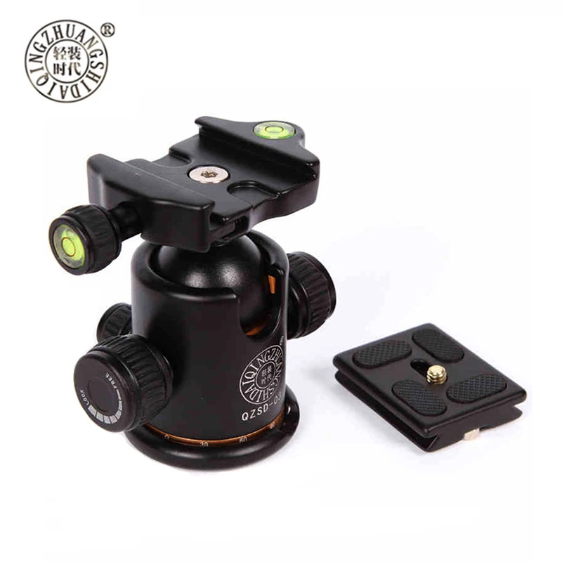 QZSD Q03 Professional Camera Tripod 360 degree Ball Heads with Quick Release Plate 1/4" Screw 3/8" screw nut for Camera Tripod