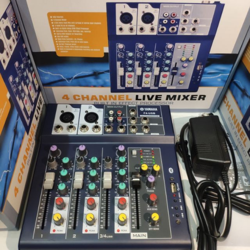 Bộ trộn âm thanh Mixer YAMAHA F4 có Bluetooth có chân USB cao cấp
