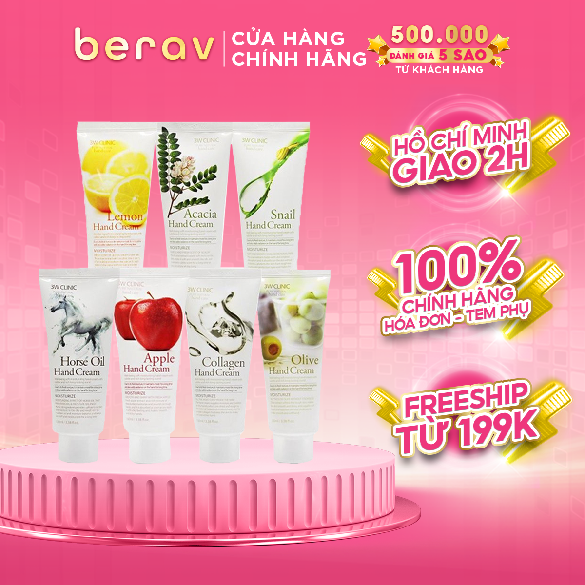 Kem Dưỡng Ẩm cho Da Tay 3W Clinic 100ml