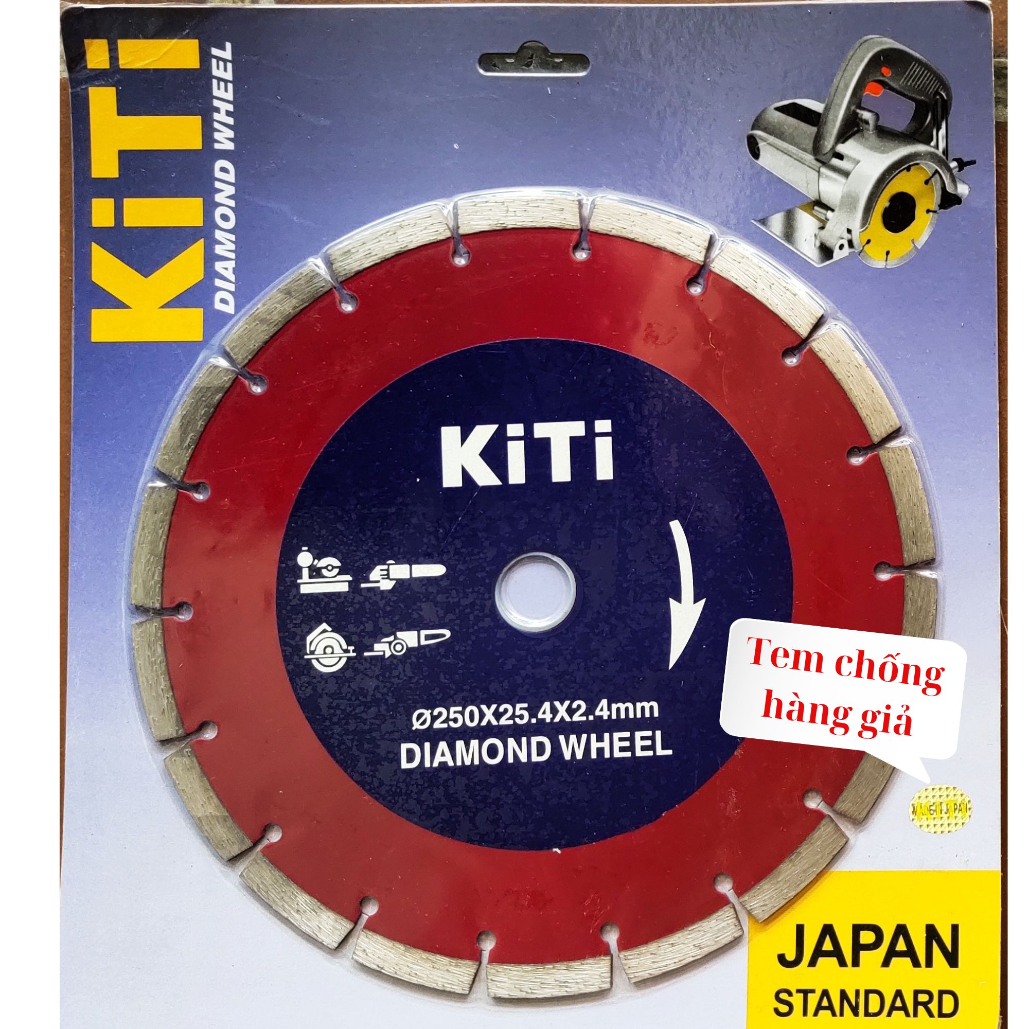 Lưỡi cắt gạch - lưỡi cắt đá 250mm có răng hiệu kiti - hàng xịn