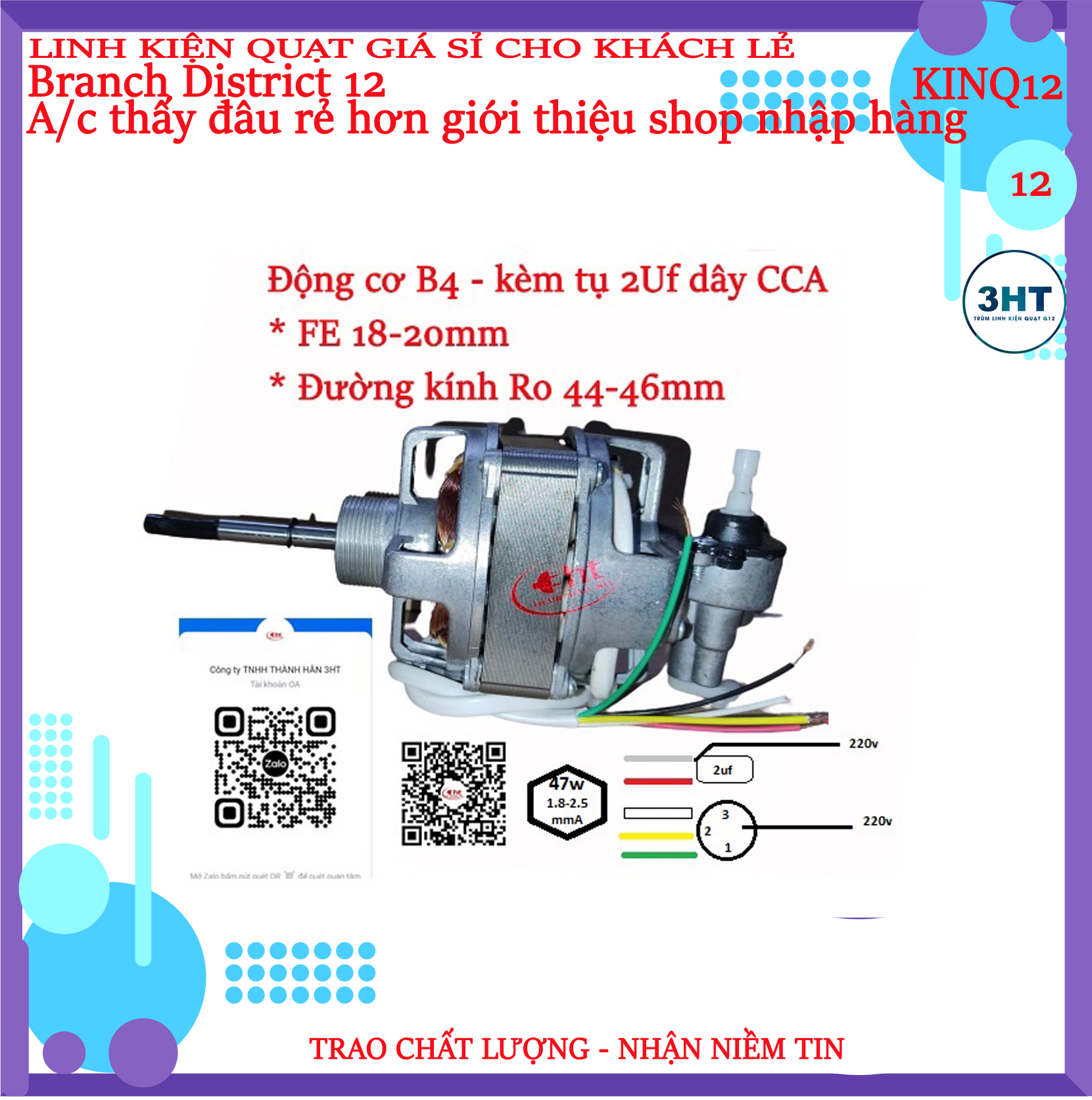 Moter quạt b4 - 47w