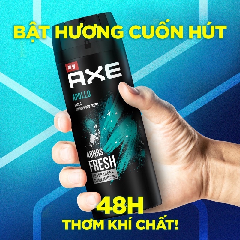 Xịt khử mùi toàn thân nam Axe Apollo 135ml Bật Hương Cuốn Hút - Thơm Khí Chất