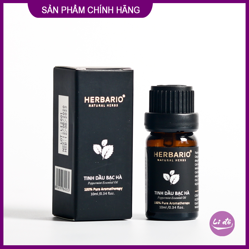 [HCM]Tinh dầu bạc hà nguyên chất herbario 10ml thuần chay Peppermint essential Oil Tinh dầu xông phòng giúp thư giãn khử mùi thanh lọc không khí Tinh dầu làm thơm phòng Sản xuất quy trình cGMP