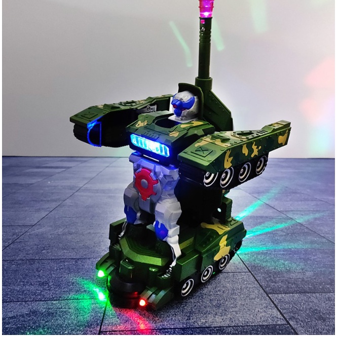 Xe tăng biến hình robot tự động có đền nháy nhiều màu