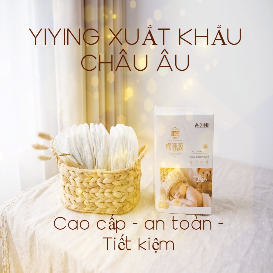 Bỉm Yiying Xuất Âu Dán/Quần S72/M60/L52/XL44/XXL40/XXXL36 Nhập Khẩu Chính Hãng
