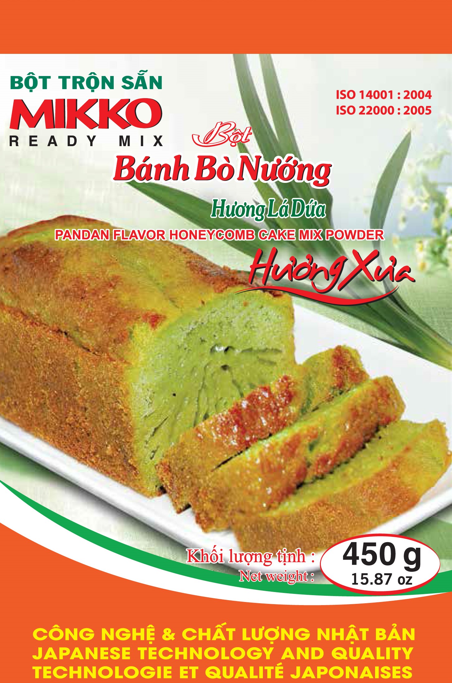 Bột bánh bò nướng hương lá dứa 450gr Mikko Hương Xưa