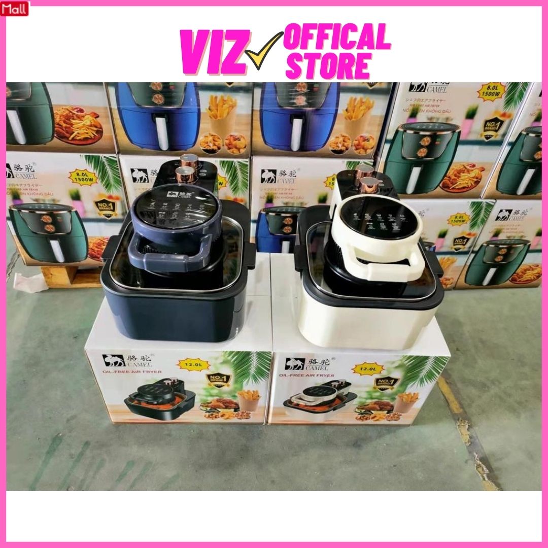 Nồi chiên không dầu camel 12l mẫu mới nhất 2023 - nồi chiên không dầu dung tích 12 lít camel đầy đủ phụ kiện, nồi chiên không dầu, lò nướng không dầu, lò chiên, lò nướng, air fryer