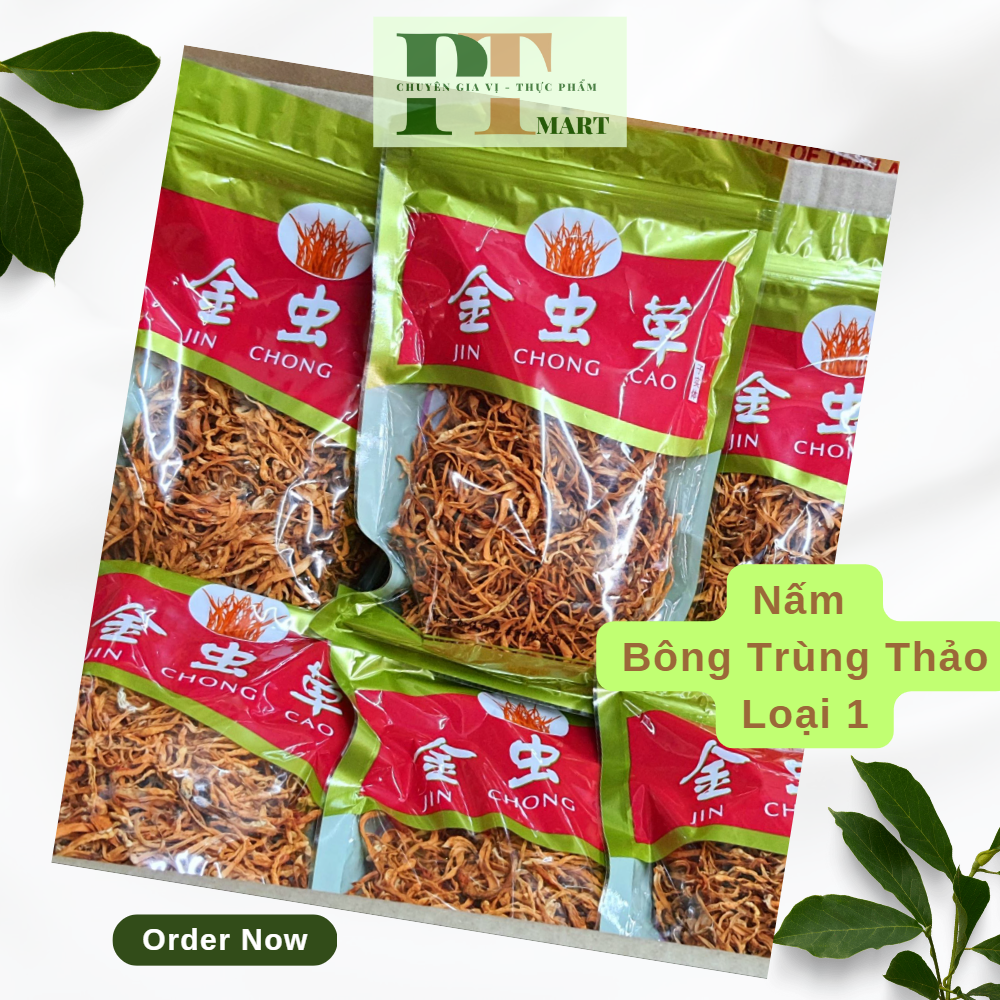 Bông đông trùng hạ thảo/ nấm kim trùng thảo. gói 100g