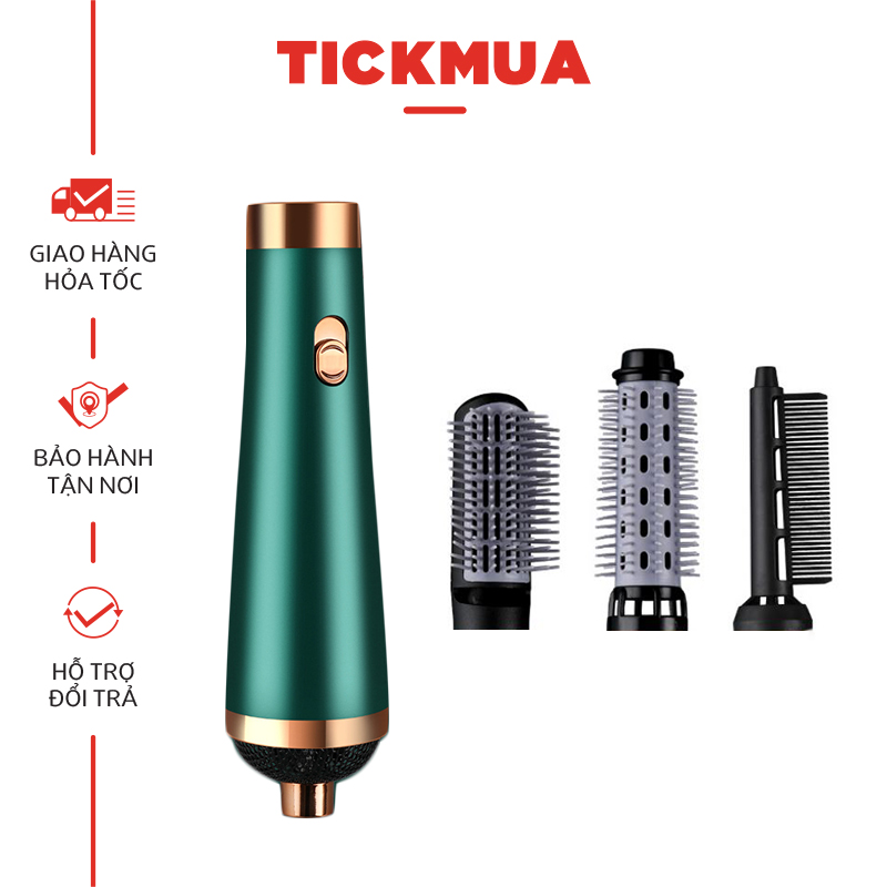 Lược sấy tóc đa năng tặng kèm 3 đầu lược - tickmua - tm001