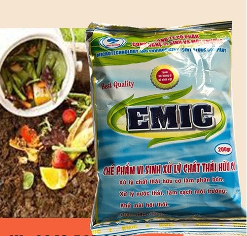Chế phẩm sinh học em ủ phân hữu cơ - emic - gói 200gr