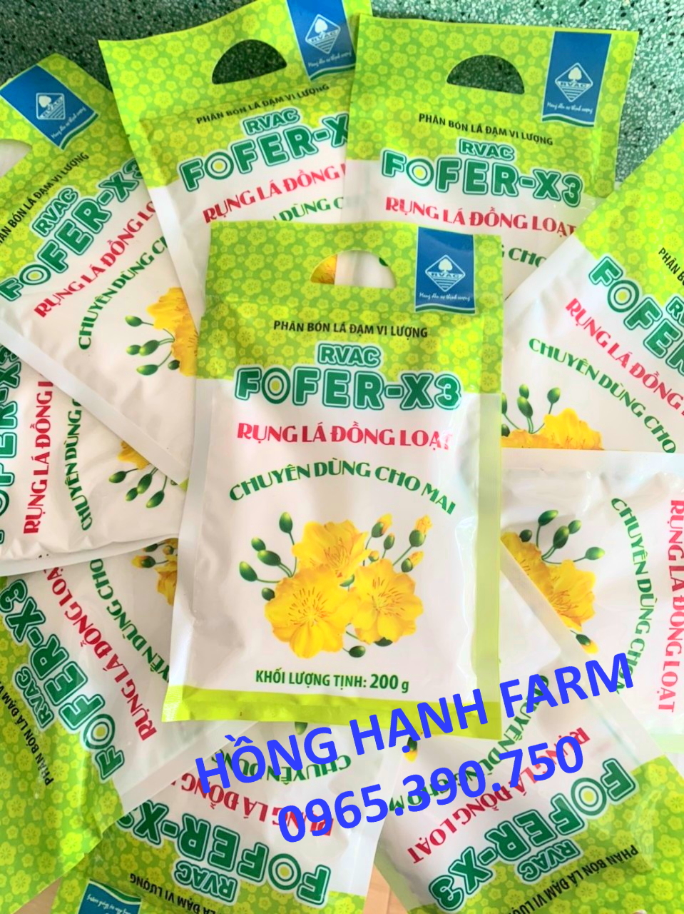 Rụng lá mai fofer - x3 , phân bón rụng lá đồng loạt chuyên cho mai vàng rvac fofer-x3