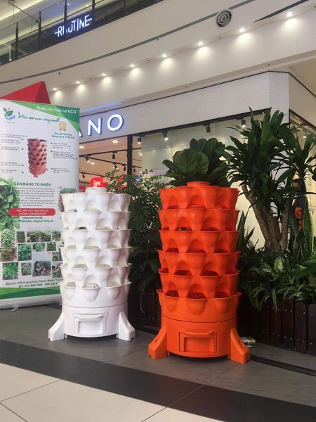 Tháp trồng rau hữu cơ eco VN. tháp trồng rau. dụng cụ trồng rau