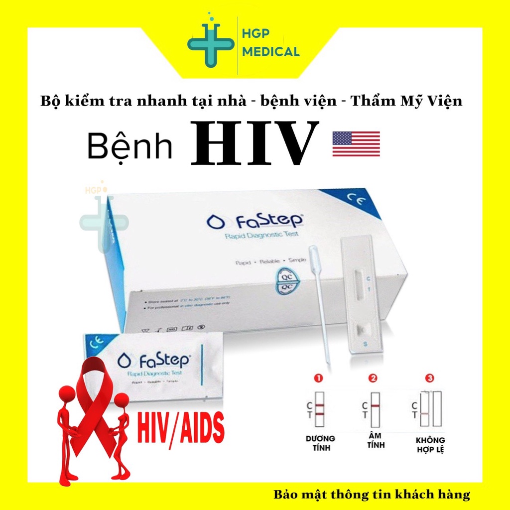 Bộ xét nghiệm nhanh HIV Fastep MỸ USA, bộ kit test nhanh HIV tại nhà