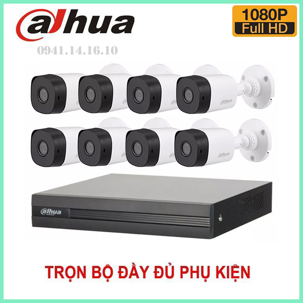 Bộ camera quan sát dahua 8 kênh 2.0mp full hd - trọn bộ 8 camera an ninh dahua 2.0mp