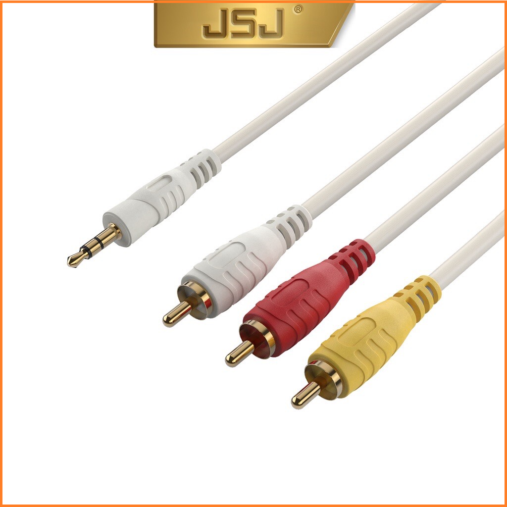 Dây AV 1 đầu 3.5mm ra 3 đầu bông sen ( JSJ )