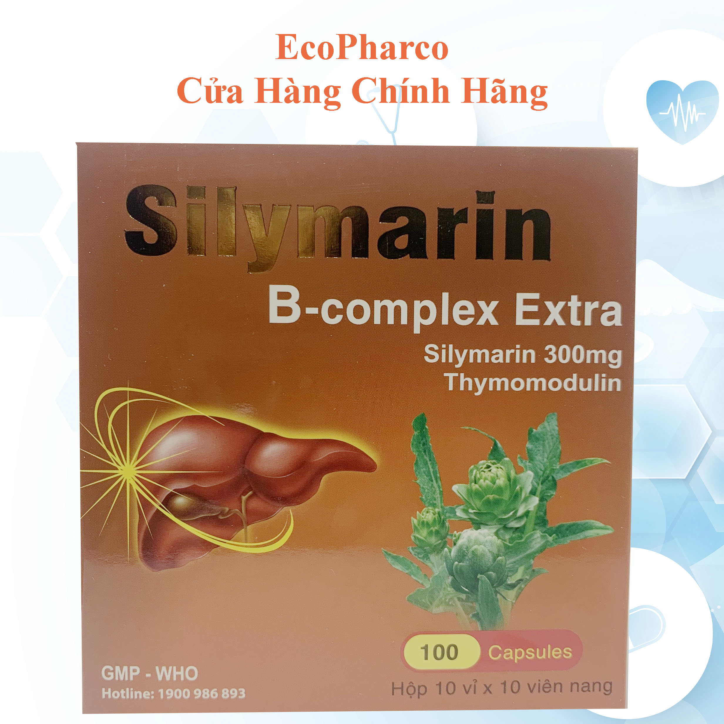 Bổ gan Silymarin B-complex Extra giải độc gan, hạ men gan - Hộp 100 viên