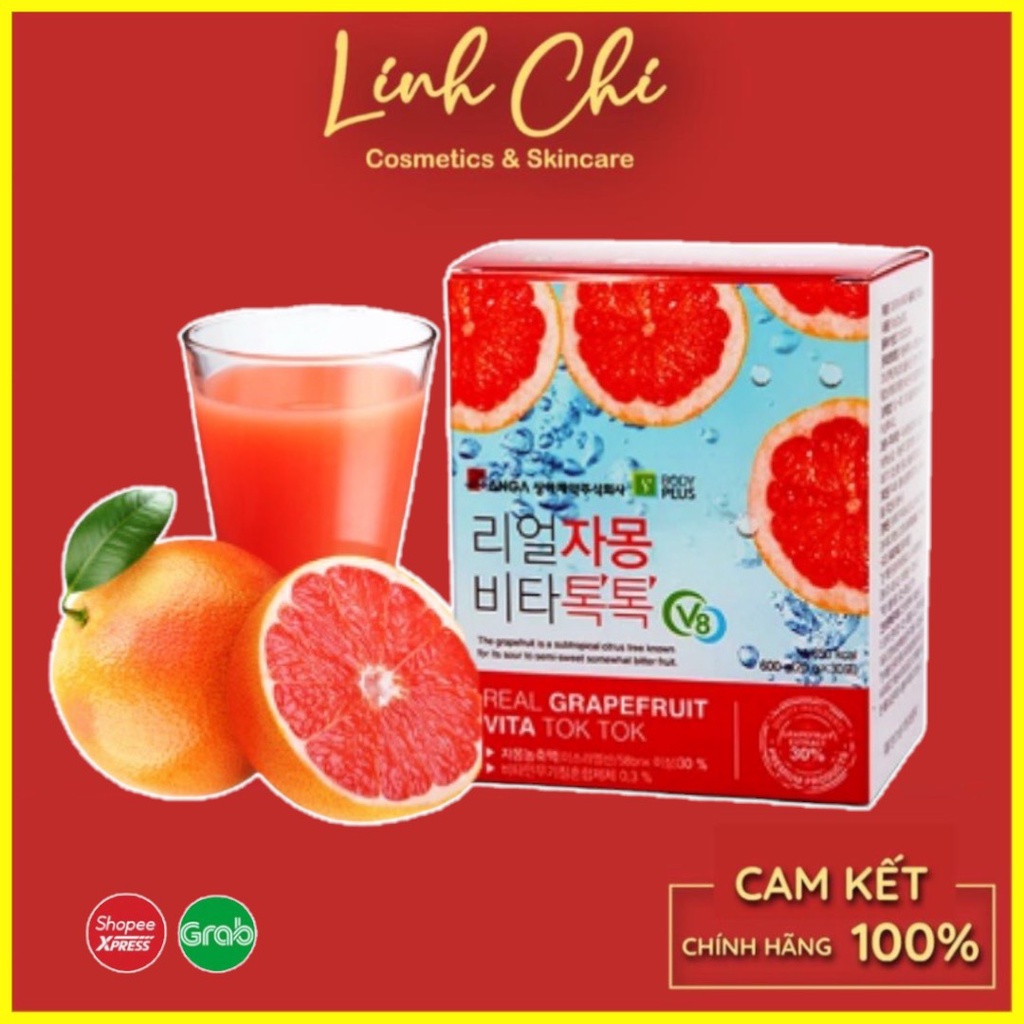 Trà Bưởi Giảm Cân Sanga Real Grapefruit Vita Tok Tok 30 Gói Hàn Quốc