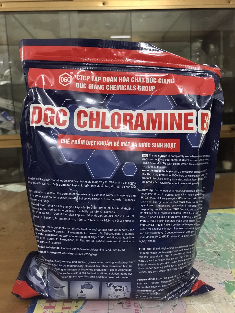 Cloramin B Chế phẩm diệt khuẩn khử khuẩn bề mặt và nước sinh hoạt túi 1kg giá sỉ