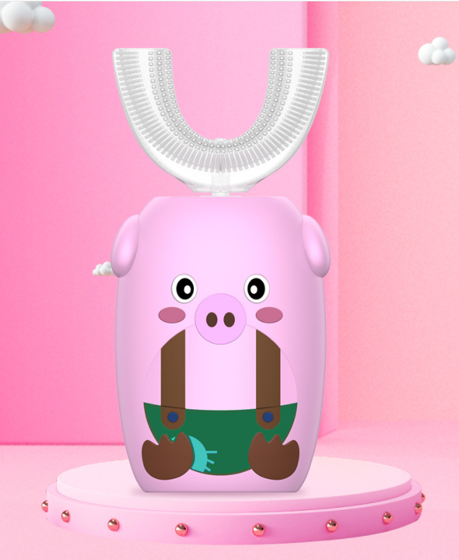 Bàn chải đánh răng điện tử Baby Brush hình chữ U Hình Con Vật Ngộ Nghĩnh cho trẻ em
