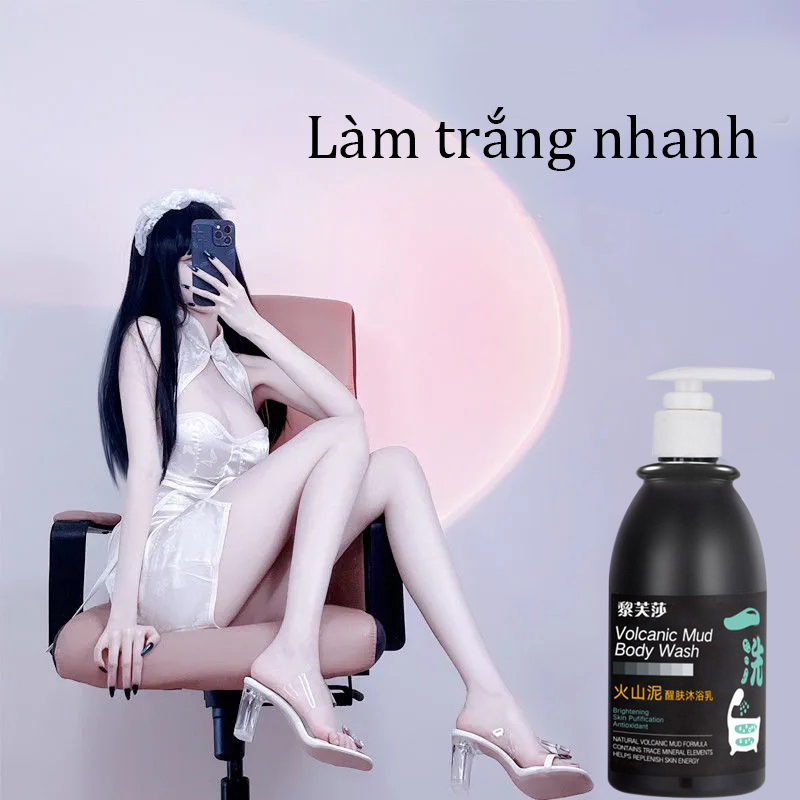Sữa tắm làm trắng nhanh sữa tắm bùn núi lửa dưỡng ẩm da làm sạch da 250ml Làm sáng các hắc tố và làm sáng màu da