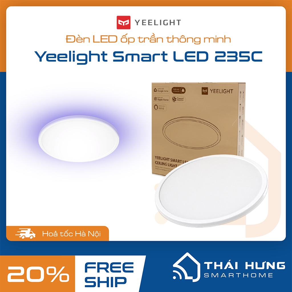 Đèn ốp trần thông minh yeelight smart led 235c/300c/400c siêu mỏng, hắt rgb, tương thích homekit