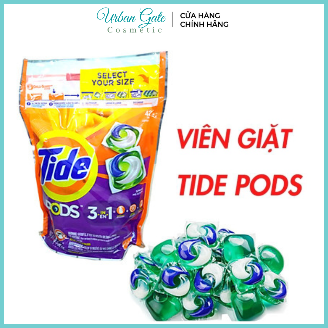 Viên xả giặt thơm quần áo tide 42 viên pods 3in1 967g/ viên giặt quần áo tide