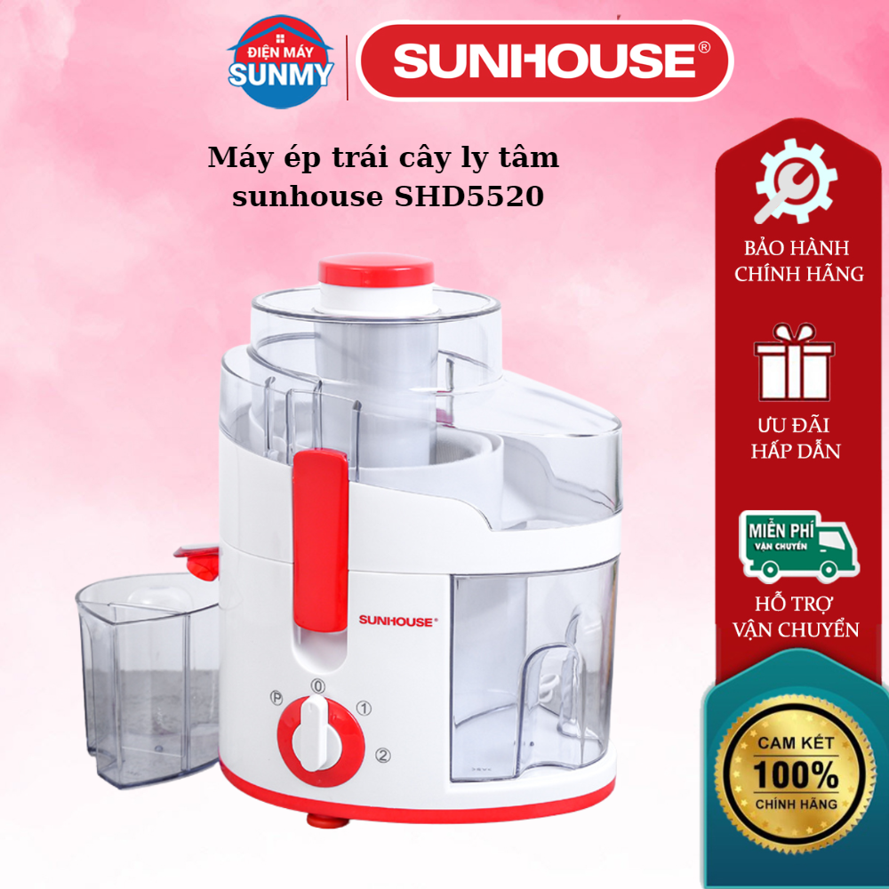 Máy ép hoa quả Sunhouse SHD5520 công suất lớn ép nguyên trái, máy ép trái cây ly tâm Sunhouse - Hàng mới thanh lý chưa sử dụng không vỏ hộp