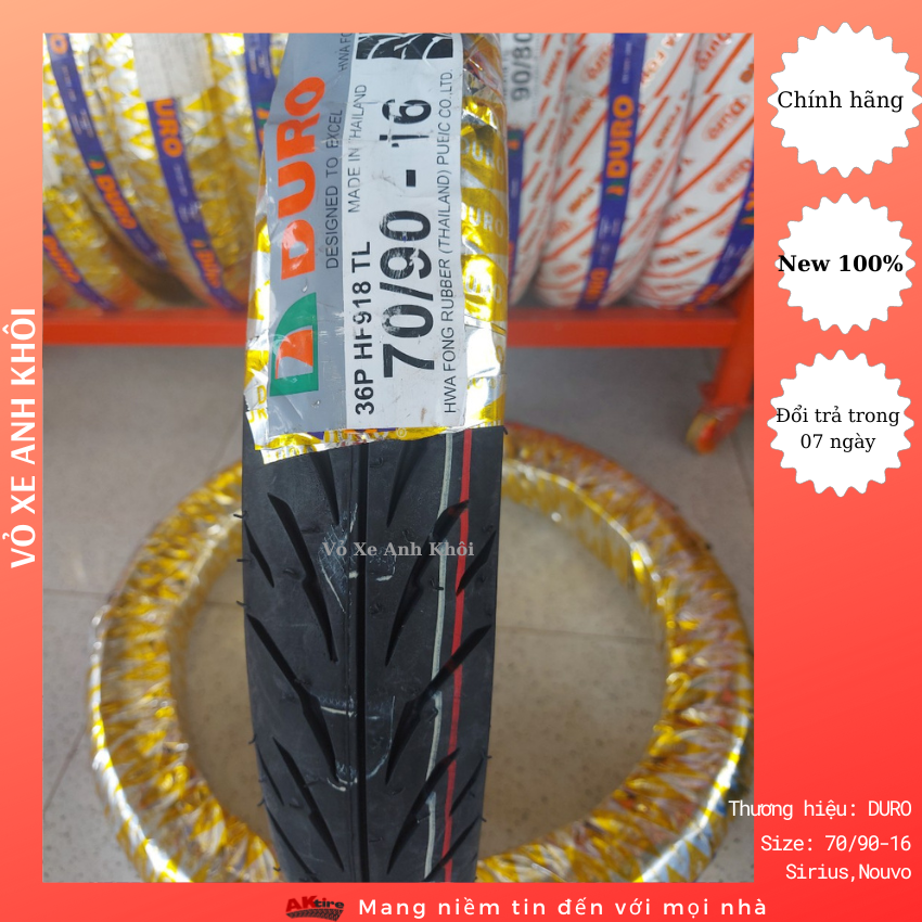 Lốp duro 70/90-16 dành cho bánh trước nouvo, jupiter - nk thái lan