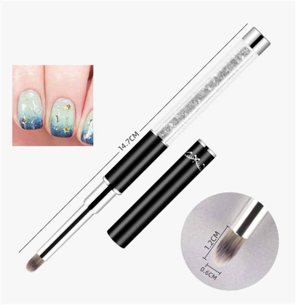 Bút cọ làm omber và frech cho nail, cọ cán đá đen làm đầu móng tiện dụng