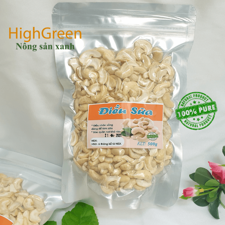Hạt điều tươi 500gr - Hạt điều vỡ, làm sữa hạt béo ngậy tươi ngọt hàng vụ mới
