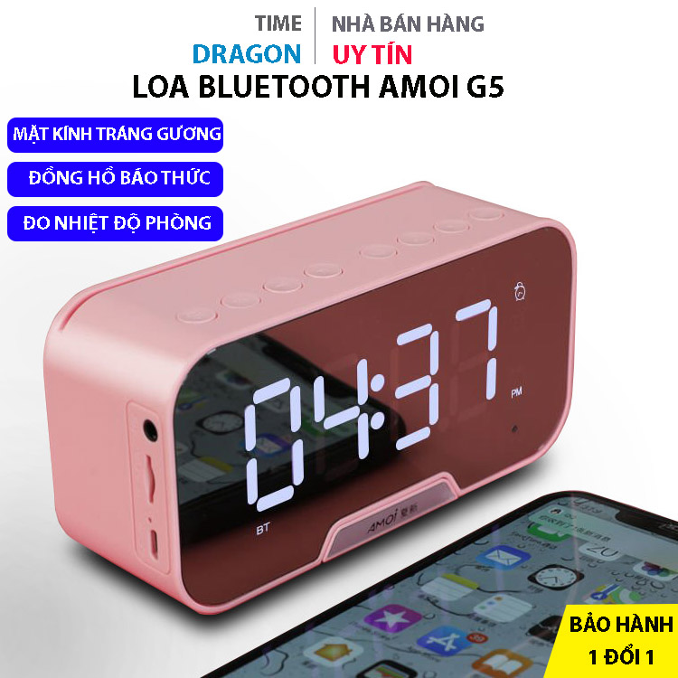 Loa bluetooth 3in1 loa bluetooth kèm đồng hồ báo thức  Yoking D88, nhiệt độ, loa âm thanh siêu hay, bass trầm ấm, pin trâu Có thể làm gương soi tương thích với mọi hệ điều hành iOs android