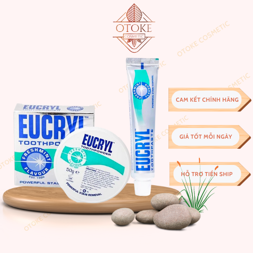 Combo kem đánh trắng răng Eucryl + Bột tẩy trắng Eucryl