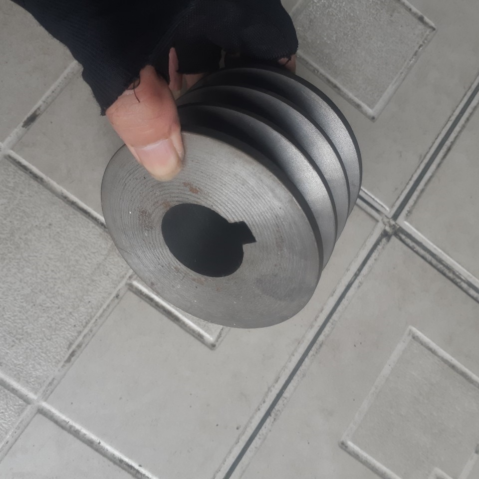 Puly sắt đặc 10 phân 3 rãnh b cốt 38mm