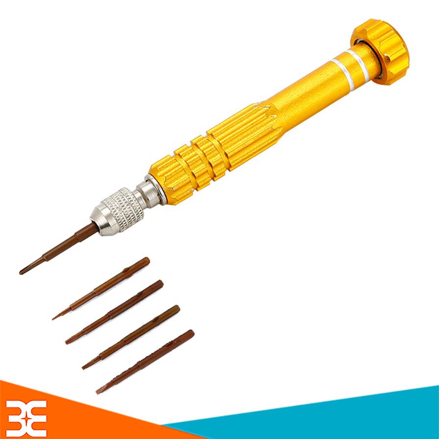 Bộ Tua Vít Sửa Điện Thoại Thép Hợp Kim 5 Đầu Tiện Lợi