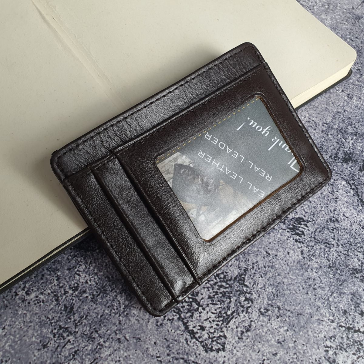 Ví card, ví mini nam nữ da bò thật ch108ld - 100% da bò thật, bh 3 năm