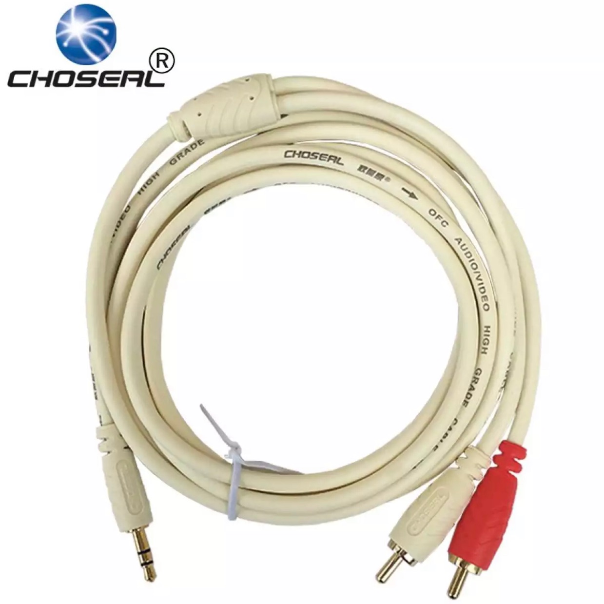 Dây loa 1 đầu 3.5 ra 2 AV CHOSEAL dài 1.8m