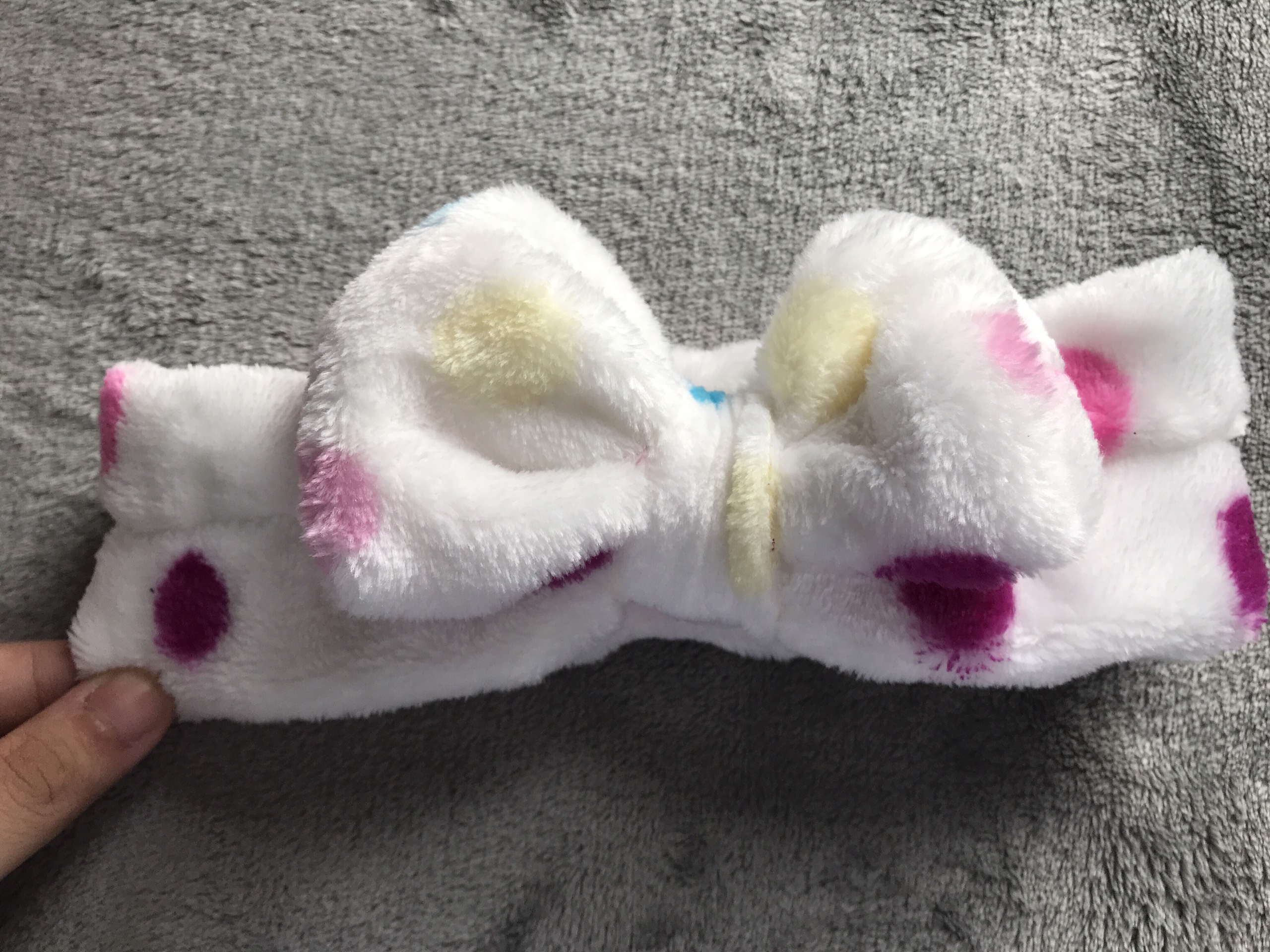 [HCM][TẶNG THUN CỘT TÓC] Băng Đô Nơ Chấm Bi Nhung 3D Dễ Thương Nhiều Màu Sắc