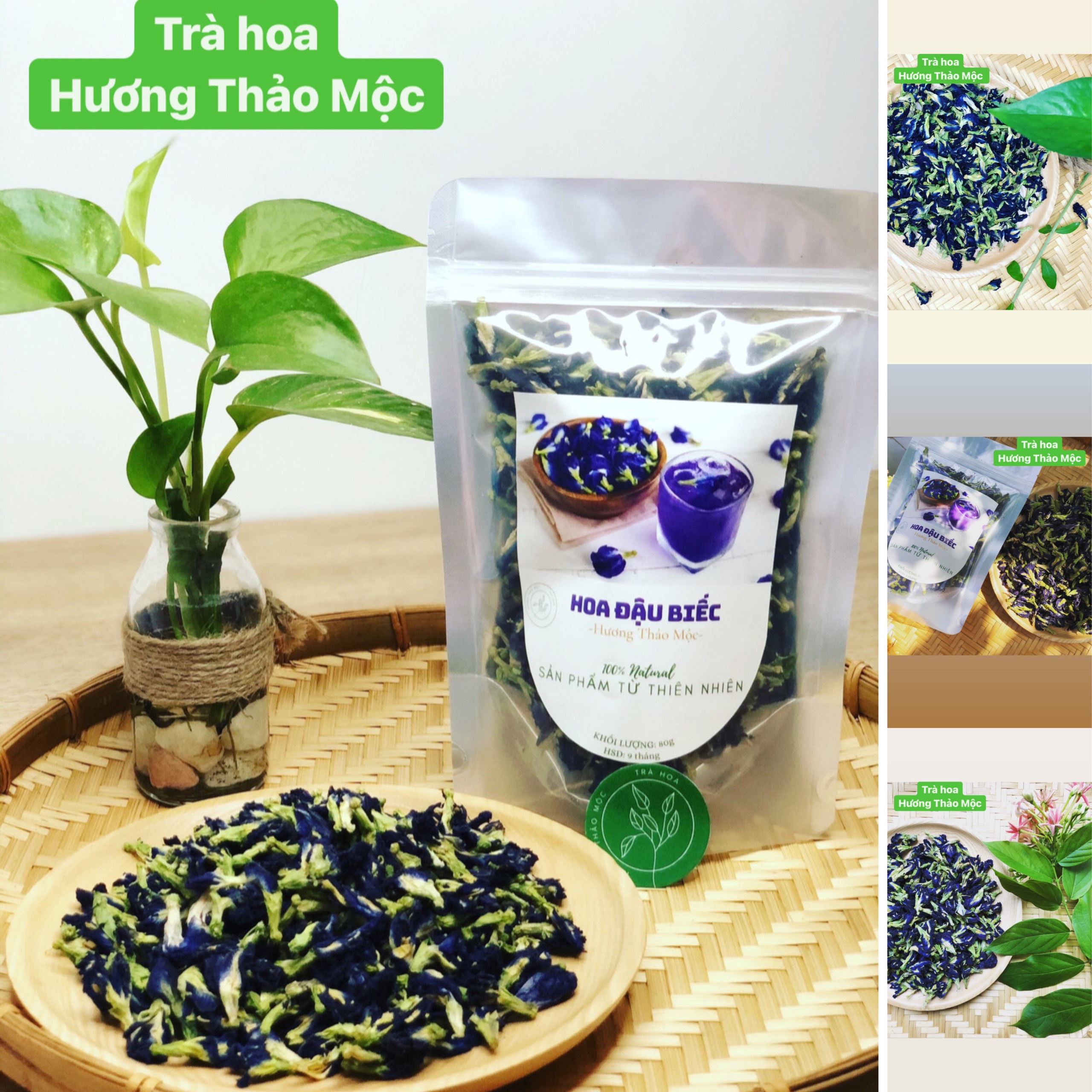 Trà Đậu Biếc khô sấy lạnh Thảo Mộc - Trà Hoa Natural