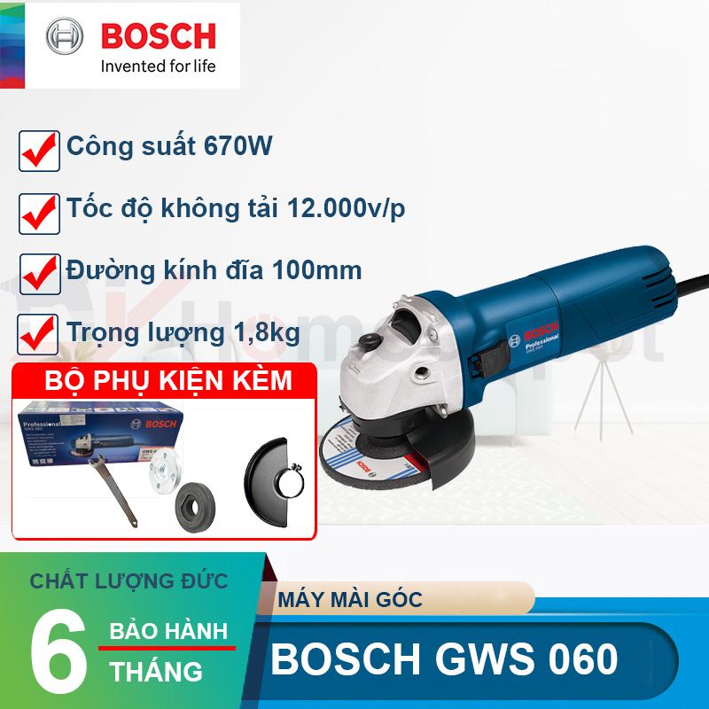 Máy mài góc 670w b osch gws-060 máy mài góc máy mài cầm tay máy cắt b osch giá rẻ trong tháng