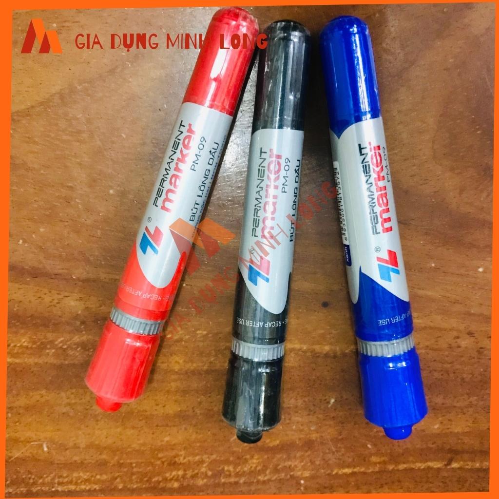 Bút lông dầu Thiên Long, 3 màu mực xanh, đỏ, đen