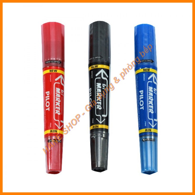 1 cây bút lông dầu PILOT 2 đầu mực xanh hoặc đỏ hoặc đen