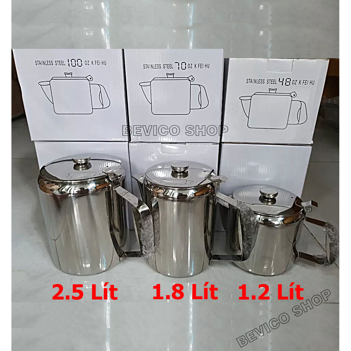 Ca miba inox 304 có nắp 1.2 lít - 1.8 lít - 2.5 lít | đựng nước, đựng sữa, chất lỏng